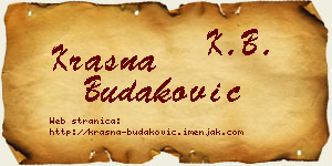 Krasna Budaković vizit kartica